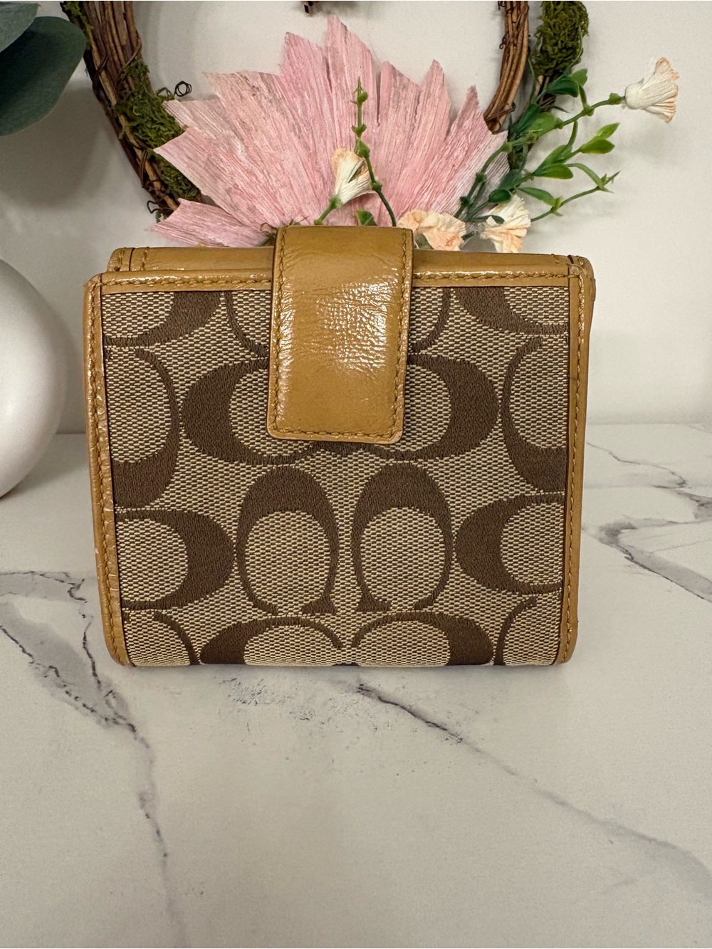 Coach Bleecker Signature Canvas Buckle Wallet in Tan/Brown - Picture 2 of 7